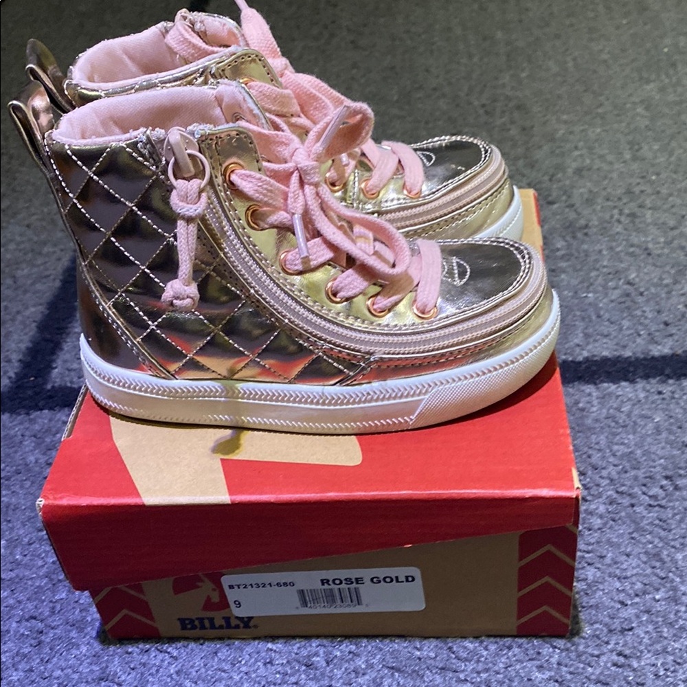 Billy Quilt Rose Gold toddler girl High-Top Sneakers size 9